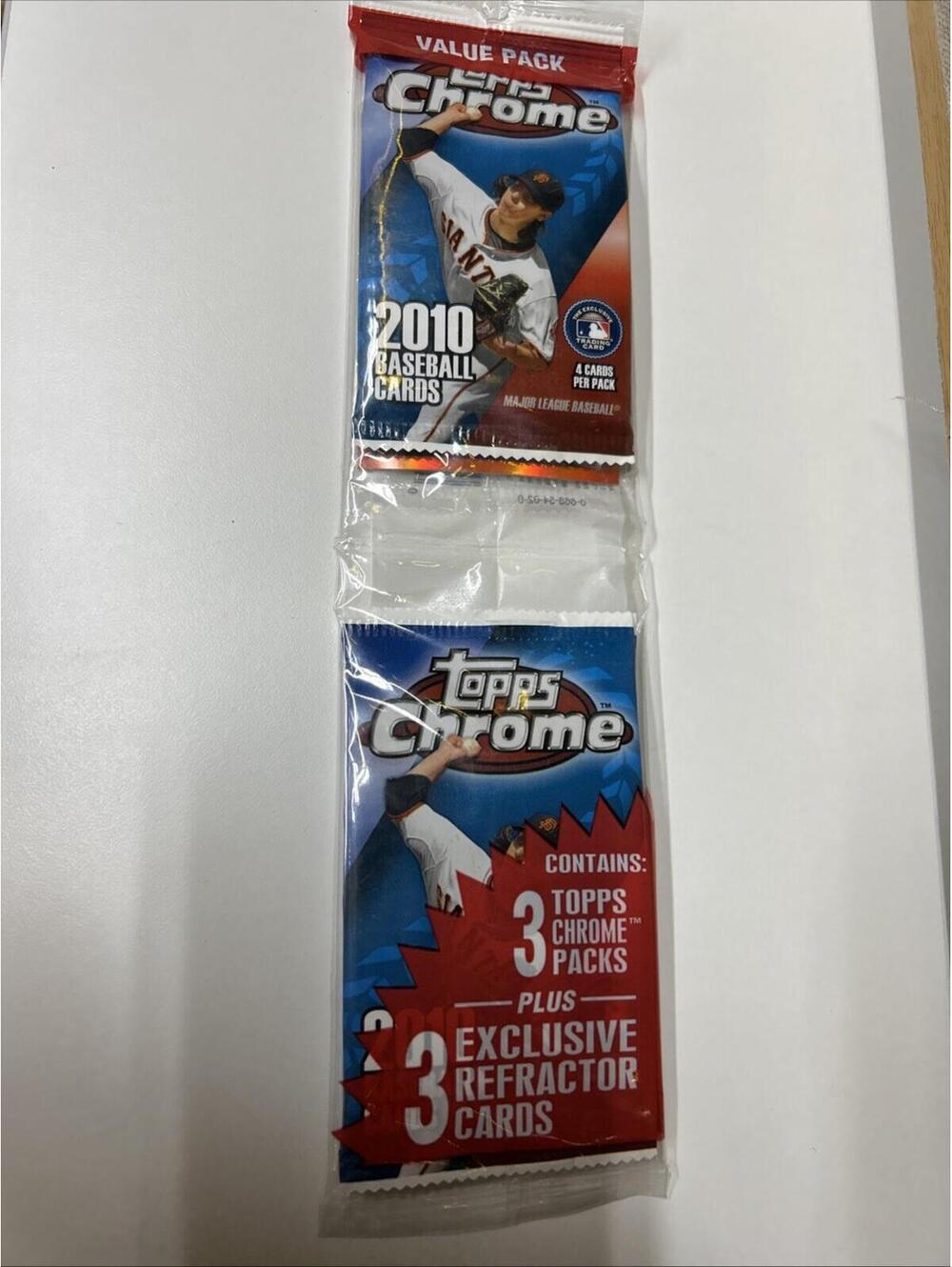 2010 Topps Chrome Baseball value pack Sealed 3 Packs Plus Exclusive Ref Pack